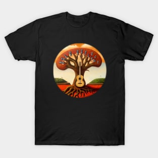 Acoustic Guitar Tree Of Life Guitar Player Nature Guitarist T-Shirt